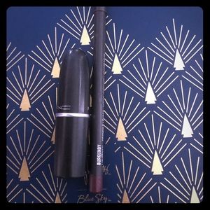 Mac cosmetics diva lipstick and burg.  Lipliner